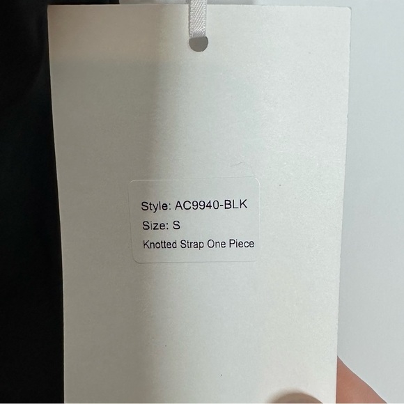 NWT Adventure club black knotted strap one piece bathing suit size small - Picture 6 of 7